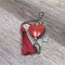 Keyring - Red - Heart with Donkey and "Genade" - Something From Home - South African Shop