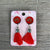 Hanging Earrings - Red Circle with Two Birds - Something From Home - South African Shop