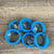 Serviette Rings - Light blue large beads - 6 pack - "Made with Love" - Something From Home - South African Shop