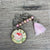 Key Tag - Wooden Circle with Pink Rose - Something From Home - South African Shop